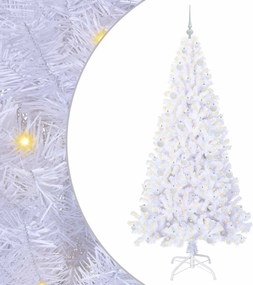 vidaXL Brad de Crăciun artificial cu 300 LED Alb 210 cm PVC și Oțel