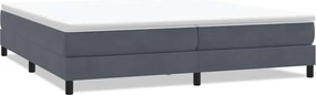 vidaXL Pat cu arcuri fără saltea Gri închis 200x220 cm catifea