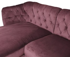 Coltar Extensibil Cu Lada Depozitare Retro, Stanga, Mov, 302 X 188 Cm