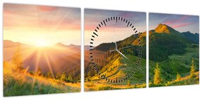 Tablou - Peisaj de vară (cu ceas) (90x30 cm)