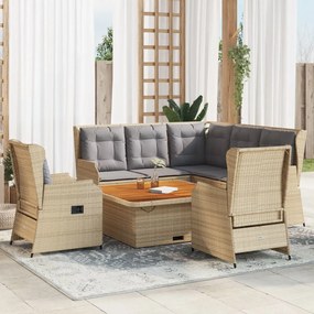 3262613 vidaXL Set mobilier de grădină cu perne, 6 piese, bej, poliratan