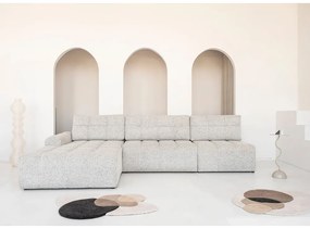 Colțar modular bej extensibil/cu spațiu de depozitare (cu colț pe partea stângă) Lulu – Miuform