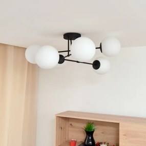 Lustră aplicată MOON 6xE27/15W/230V negru