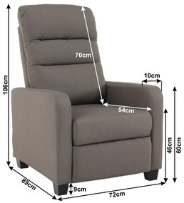 Fotoliu relaxant, maro, cu recliner manual, Bortis Impex