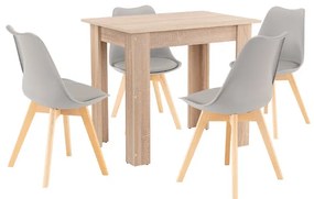 Set de masă Amina 4+1 gri-stejar Sonoma
