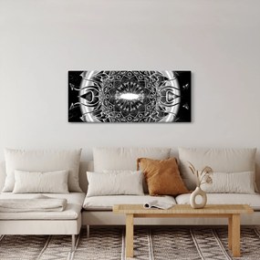 Tablou cu ornamente alb negre (120x50 cm)