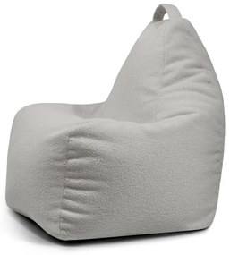 Fotoliu bean bag gri deschis cu tapițerie din țesătură bouclé Play Amuse – SLOWDOWN