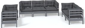 vidaXL Set mobilier grădină cu perne, 7 piese, lemn masiv de pin