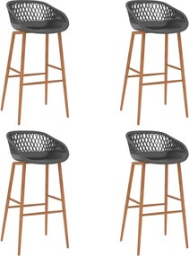 vidaXL Scaune de bar, 4 buc., gri