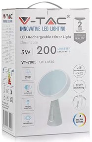 Oglinda iluminata led 5w pentru make up dimabil 3000k alb cald