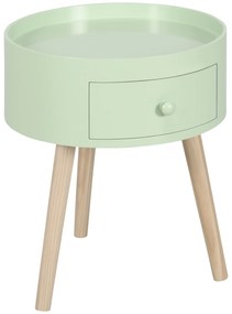 HOMCOM Masa de cafea masa de noapte masa de noapte rotunda design scandinav masa de suport cu sertar picioare subiri inclinate | Aosom Romania