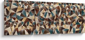 Tablou - Triunghiuri (cu ceas) (90x30 cm)