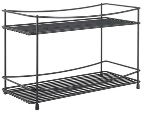 Raft cu 2 polițe pentru codimente Metaltex Lava, negru