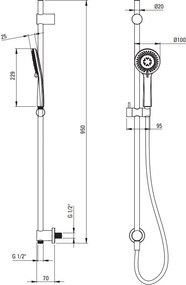 Arnika set de dus cu functie de alimentare 2 in1 finisaj negru NQA_N61K
