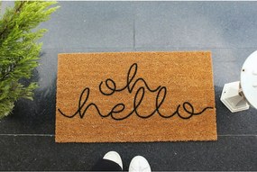 Covor intrare OH HELLO, 40x70 cm, forma dreptunghiulara, fibre de coco