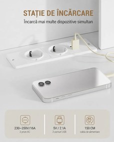 Masuta machiaj cu Oglinda LED si 9 Sertare pentru Cosmetice, Set Masa toaleta 109 cm, Alb, masuta cosmetica, vanity - SEA19