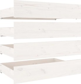 vidaXL Sertare pentru pat, 4 buc., alb, lemn masiv de pin