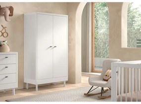 Șifonier de copii alb din lemn de fag 100x190x55 cm Forrest – Vipack