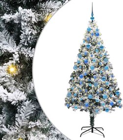 vidaXL Brad de Crăciun artificial Alb 180 cm PVC și Oțel și Plastic