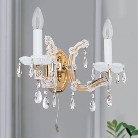 Aplica de perete de lux cristal Swarovski Maria Theresia-A 2L 24K gold plated