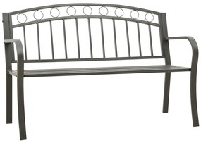 vidaXL Bancă de grădină, gri, 120 cm, oțel