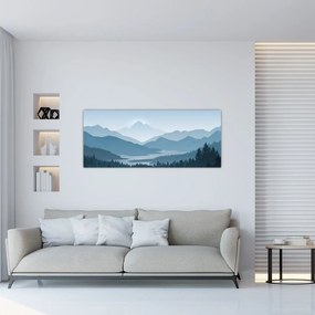 Tablou - Munții cu privirea graficeanului (120x50 cm)