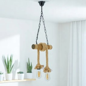 Lustră pe lanț KOS 2xE27/60W/230V fag