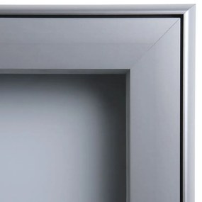 Vitrina de exterioare cu incuietoare pentru informatii 6 x A4 - spate din tabla, tip L, aluminiu