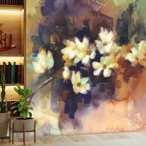 Fototapet - Magnolii albe, desenate (147x102 cm)
