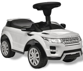 vidaXL Mașină pentru copii land rover 348, de condus, cu muzică, alb