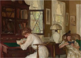 Tablou - Edmund Tarbell, Josephine and Mercie, reproducere (70x50 cm)