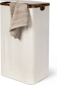 Coș de rufe crem din material textil Bamboo/Linen – Bigso