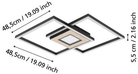 Plafonieră LED dimabilă Eglo 901742 MARINELLO 2xLED/17W/230V +1xLED/4,2W + telecomandă