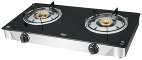 Aragaz plita sticla, corp inox, Floria , 2 ochiuri ZLN2416, 77x43x11 cm, alimentare GPL Butelie