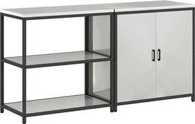 vidaXL Set de depozitare pentru bucătărie cu raft 2 pcs Argintiu