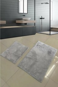 Set de 2 Covorase de Baie BPHMFPUFY-2 DİK, Gri Deschis