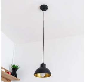 Pendul VESPER pe cablu, 1xE27/15W/230 V, Ø 18 cm, negru/auriu