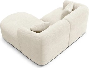 Colțar bej cu tapițerie din catifea reiată (cu colț pe partea dreaptă/cu șezlong) Campi – Cosmopolitan Design