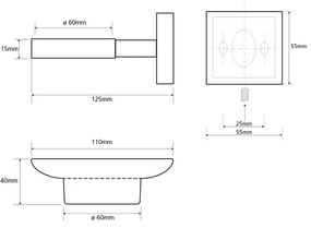 Dozator de săpun SAPHO XQ802 X-square sticlă albă, crom