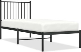 vidaXL Cadru de pat metalic cu tăblie, negru, 80x200 cm