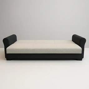 Canapea extensibila 3 loc cu spatiu de depozitare – stofa negru si bej – Country