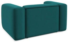 Fotoliu turcoaz cu tapițerie din catifea Ekahi – Makamii