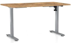 Masă înălțime reglabilă OfficeTech A, 120 x 80 cm, picioare gri, stejar auriu