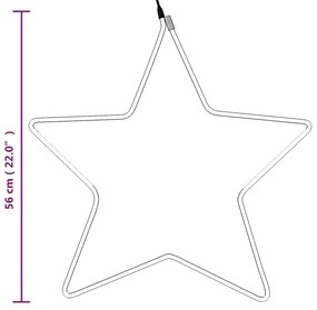 Figurina stea de Craciun 48 LED-uri, 2 buc., alb cald, 56 cm 2