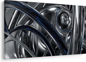 Tabloul cu abstracție gri cu albastru (90x60 cm)