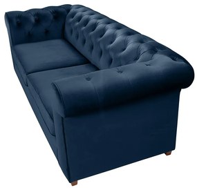 Canapea extensibila Oxford Chesterfield, 88x216x75 cm, 3 locuri, Dark Blue