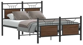 vidaXL Cadru pat fără saltea stejar maro 120x190 cm, lemn prelucrat