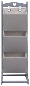 Suport cosuri depozitare 3 niveluri gri inchis 35x35x102cm lemn 1, Morke gra, 3