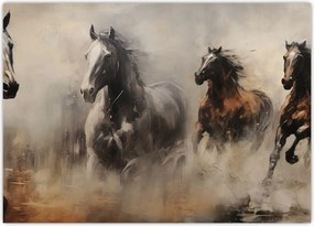 Tablou - Pictură în ulei de cai (70x50 cm)