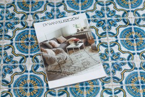 ANDRE 53020 covor lavabil gresii de Lisbona, bucatarie, anti-alunecare - albastru / bej